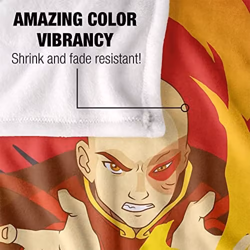 LOGOVISION Avatar The Last Airbender Zuko Silky Touch Super Soft Fleece Throw Blanket, White, W/D/H: 152 x 127 cm – 3