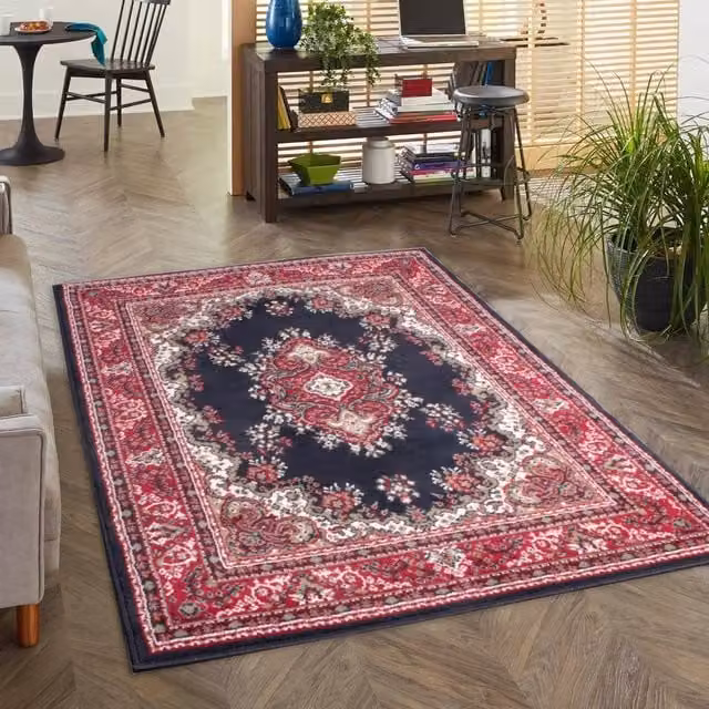 DS Living Classic Oriental Rectangular Rug in Blue, W/D/H: 60 x 110 cm – 1