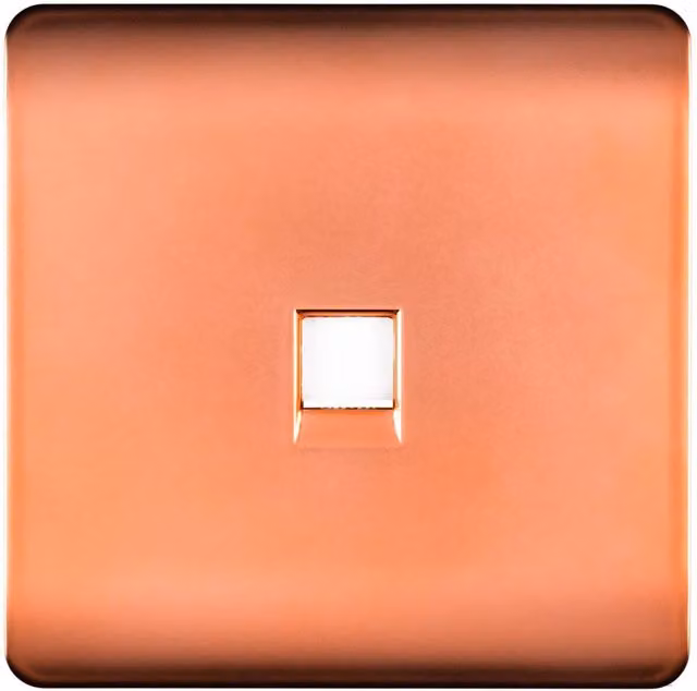 Trendi Switch 1 Gang Cat 3 Telephone Secondary Flush Socket in Copper