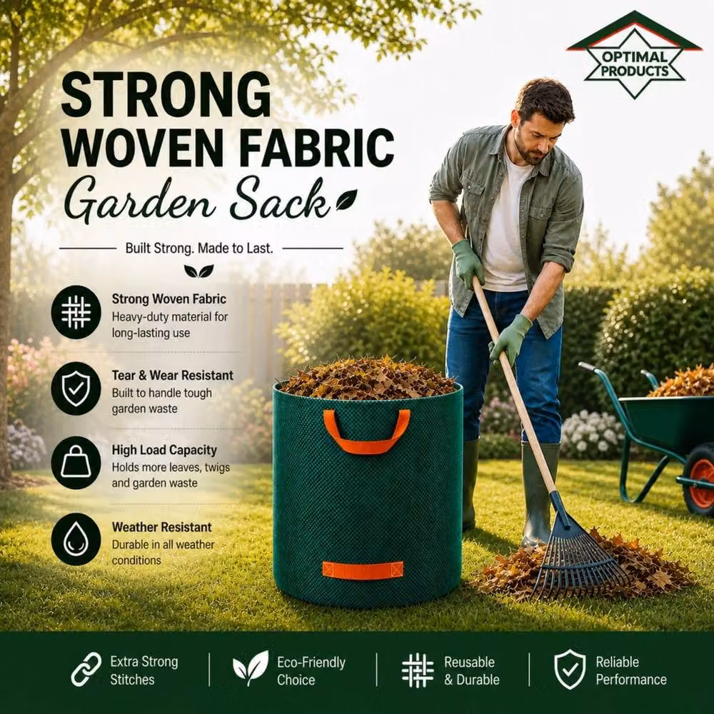NESTLUNE 2 Pack Large Green Garden Waste Bags, 500l, W/D/H: 100 x 100 x 100 cm – 3