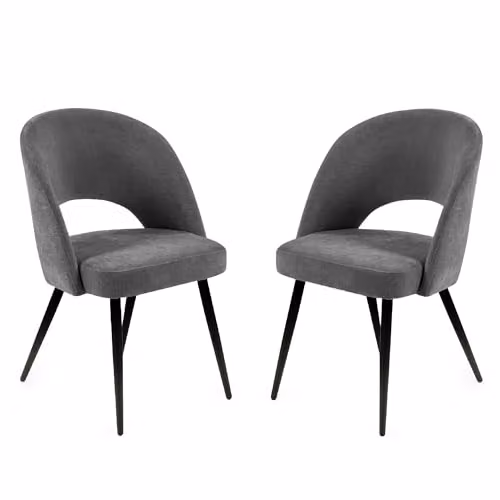 Julian Bowen Ella Set of 2 Upholstered Dining Chairs in Beige, Brown and Grey – 8