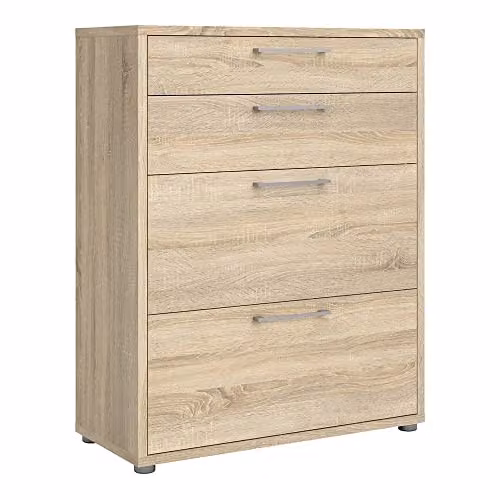 Furniture To Go Prima Office Storage Unit in Oak Effect Brown with 2 Drawers and 2 File Drawers, W: 59.2 cm, D: 40.1 cm, H: 89.2 cm