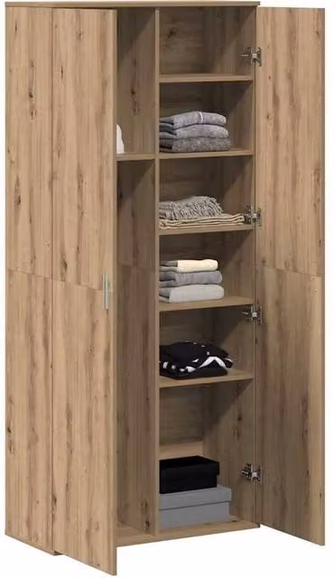 Berkfield Home Artisan Oak Highboard in Brown, W/D/H: 80 x 35 x 180 cm
