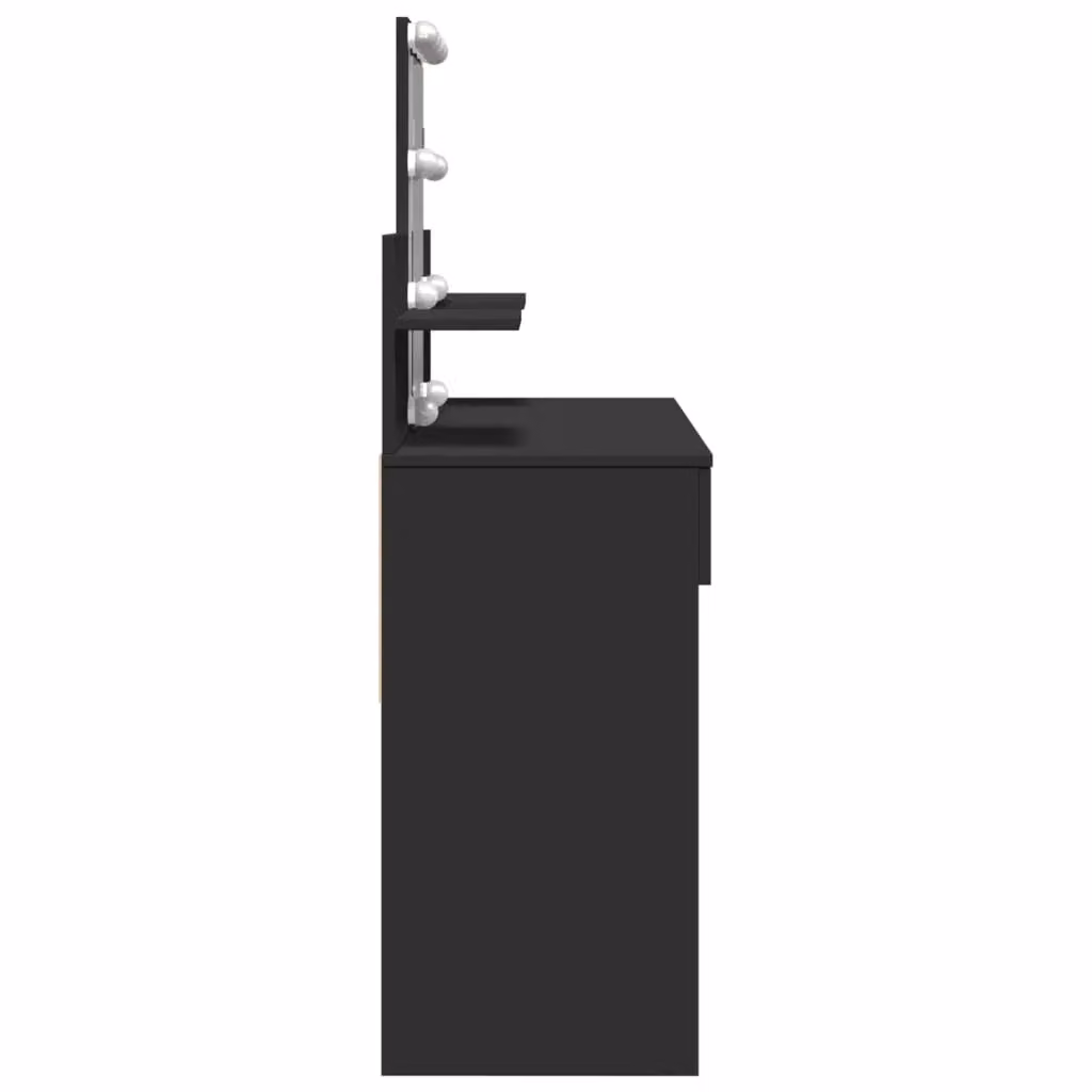 Berkfield Home Hollywood LED Dressing Table in Black, W/D/H: 100 x 40 x 130 cm – 4