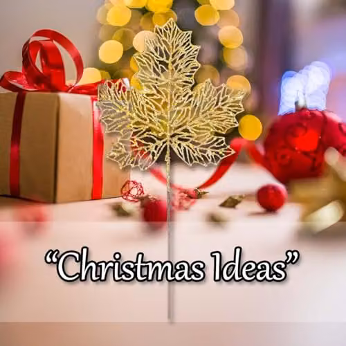 VFM e-Store Gold Glitter Maple Leaf Christmas Spray Decoration, W: 22 cm, H: 45 cm – 4