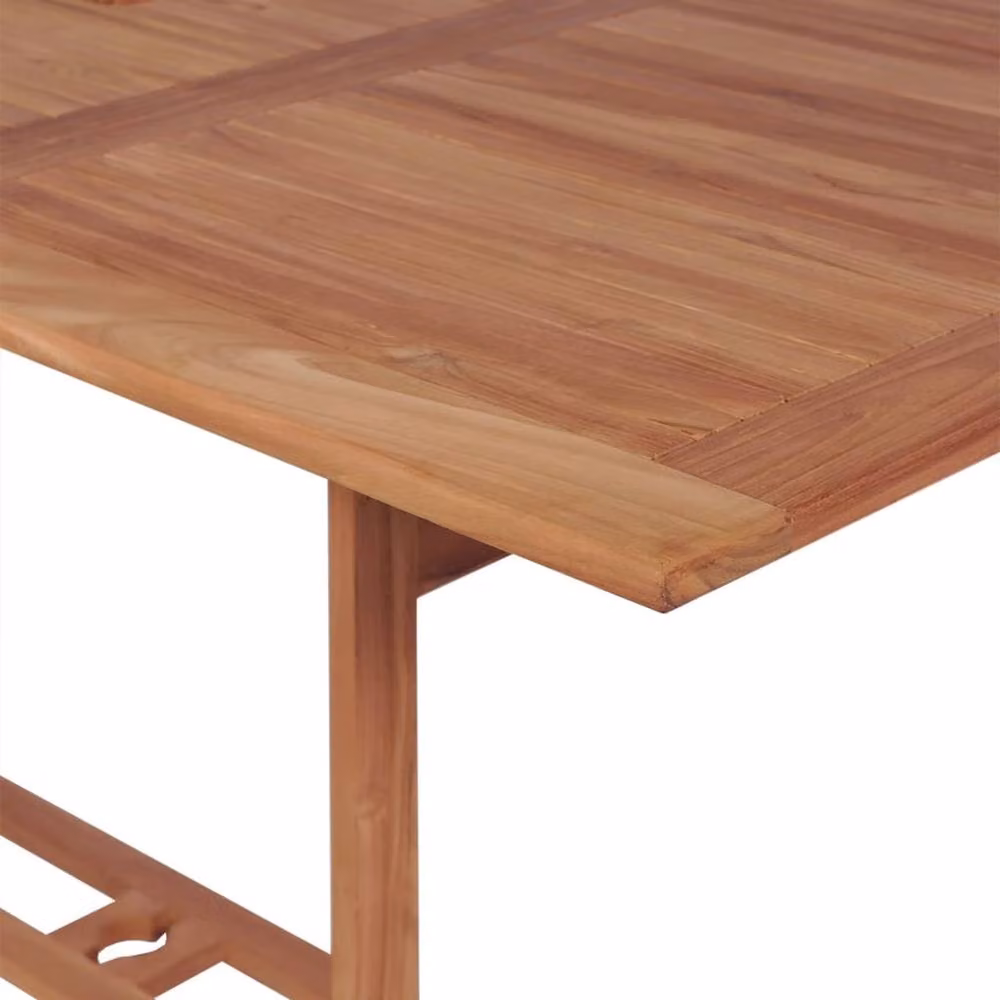 Berkfield Home Extendable Rectangular Garden Table in Brown Solid Teak Wood, W/D/H: 180 x 90 x 75 cm – 2
