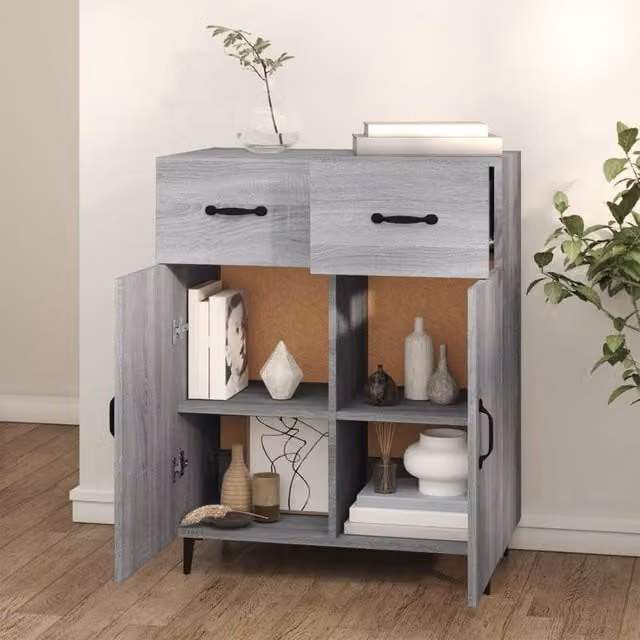 Berkfield Home Grey Sonoma Sideboard in Engineered Wood W/D/H: 69.5 x 34 x 90 cm – 1