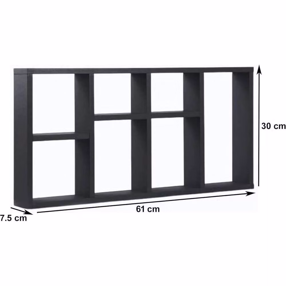 FORGEVIO Modern Matt Black Floating Wall Mounted Display Shelf – 2