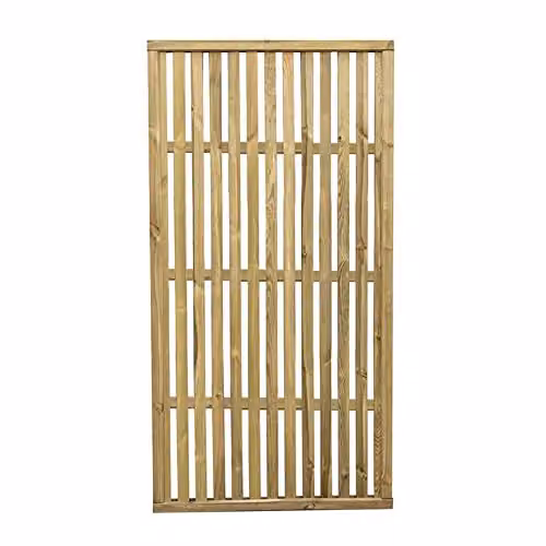 Forest Garden Brown Wooden Vertical Slatted Trellis Screen Board, Pack of 3, H: 180 cm x W: 90 cm x D: 90 cm