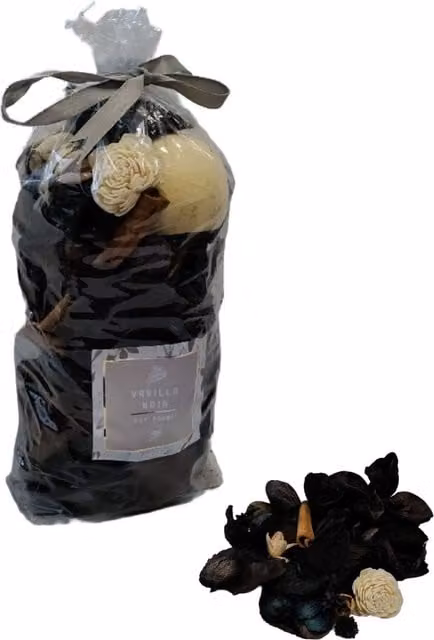 Pan Aroma Vanilla Noir Scented Pot Pourri Gourmand Home Botanicals, 250g, Black and Multicolour