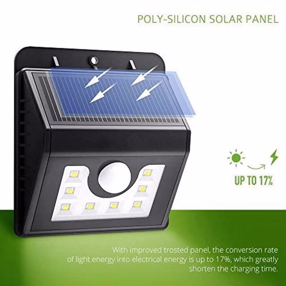 ENER-J Solar Powered LED Motion Sensor Wall Lights, White, 2 Pack – 2