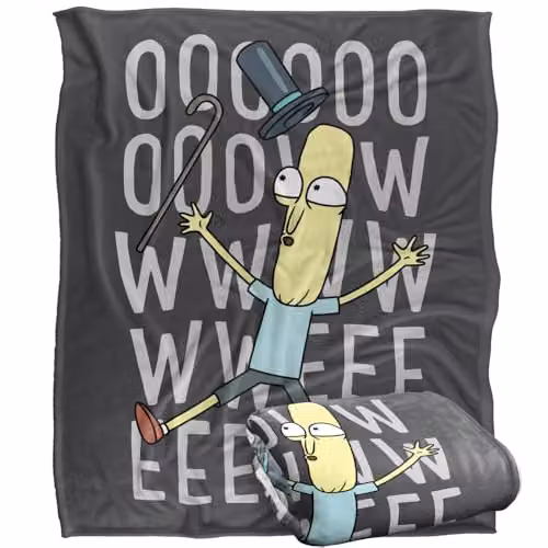 Warner Bros. Rick and Morty Oowweeeee Super Soft Silky Touch Fleece Throw Blanket, Multicolour, W: 127.0 cm x D: 152.4 cm x H: 152.4 cm