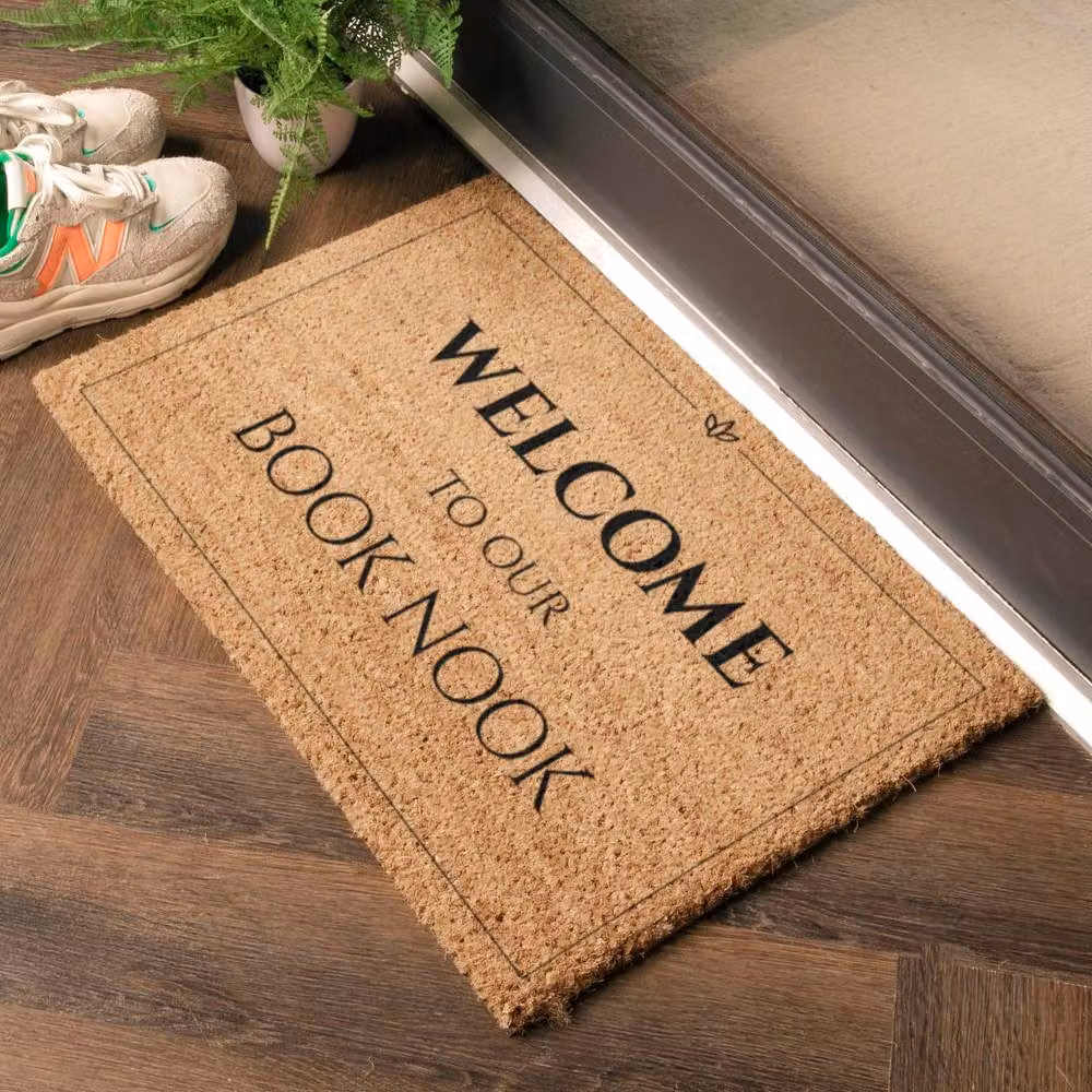 Artsy Mats Welcome To Our Book Nook Doormat, Brown, W: 60 cm, D: 40 cm – 2