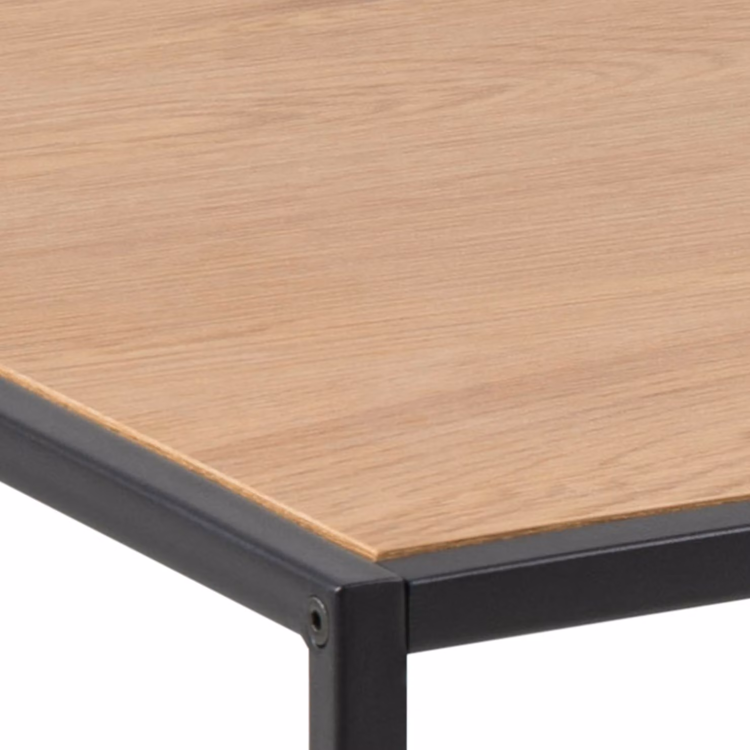 Furniture To Go Seaford Rectangular Industrial Coffee Table with Oak Wood Top and Black Metal Frame – 2
