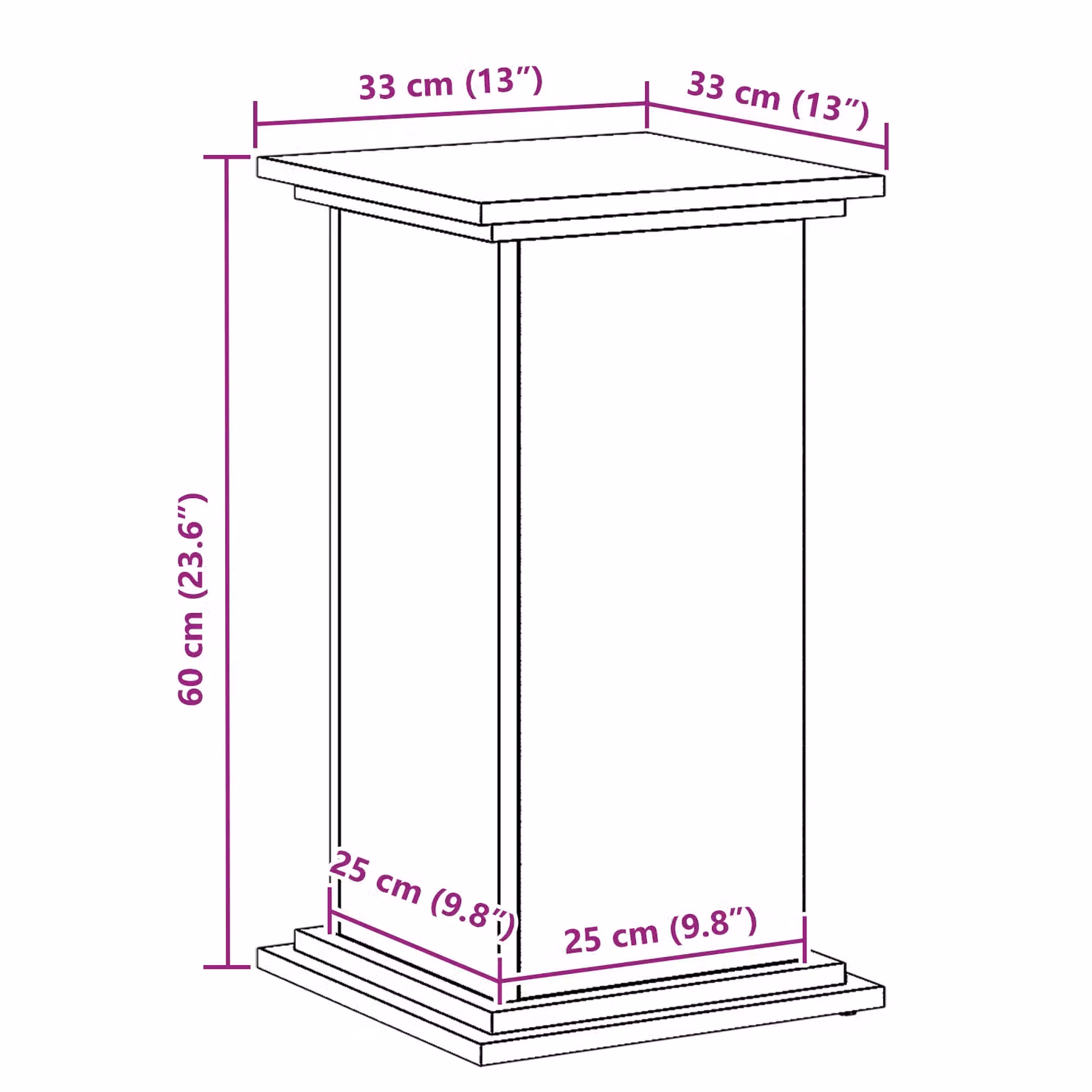 Berkfield Home Black Oak Plant Stand, W/D/H: 33 x 33 x 60 cm – 4