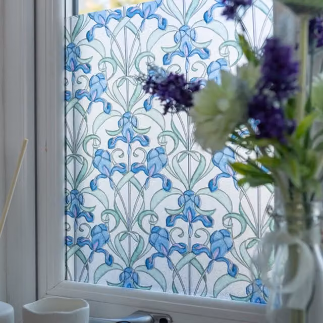 dc fix Minster Blue Self Adhesive Vinyl Window Wrap