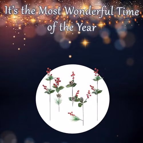 VFM e-Store Christmas Cone Berry Pick Decoration in Red and Green, Height: 58 cm – 2