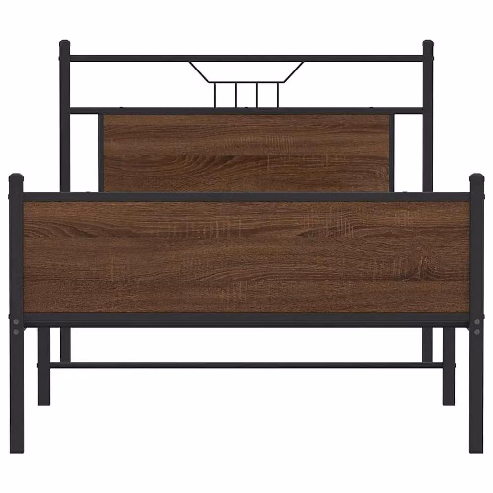 Berkfield Home Bed Frame in Brown Oak, W: 107 cm, L: 203 cm – 3