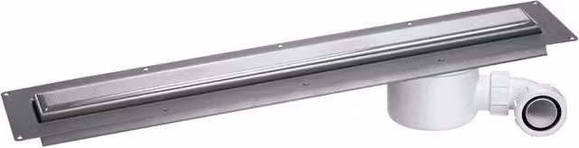 McAlpine Stainless Steel Linear Channel Drain with Polished Silver Cover Plate, 100 cm