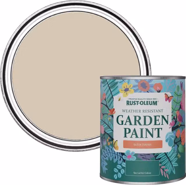 Rust-Oleum Water-Based Garden Paint in Satin Gloss Finish, Butterscotch, 0.75 l