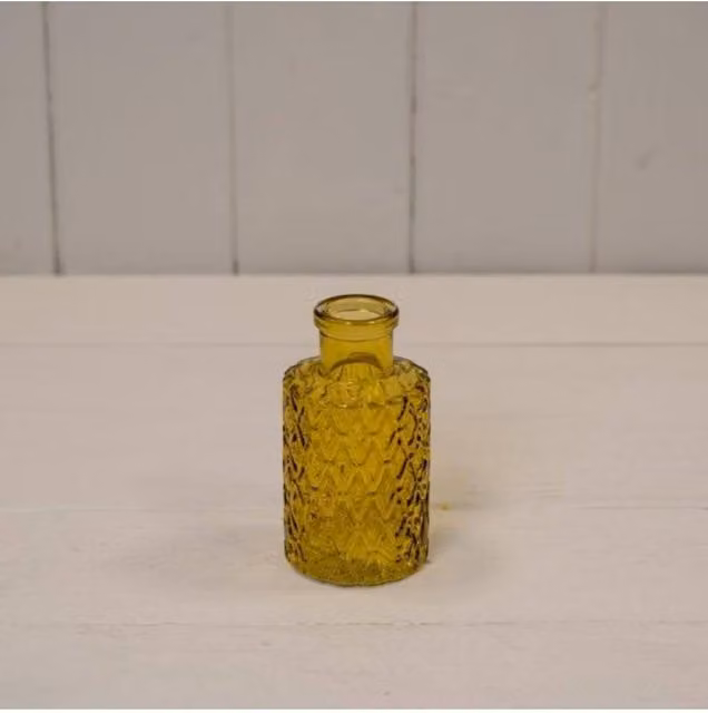 KDMD Yellow Geometric Glass Tabletop Bottle