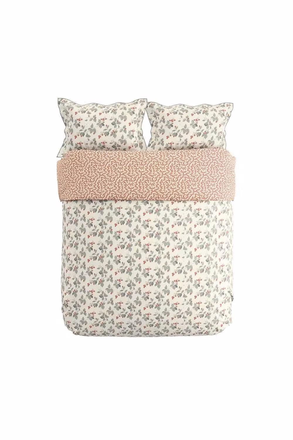 Sanderson Rubus Floral Cotton Mako Satin Duvet Cover and Pillowcase Set, Pink and Multicolour, 200 x 200 cm – 2