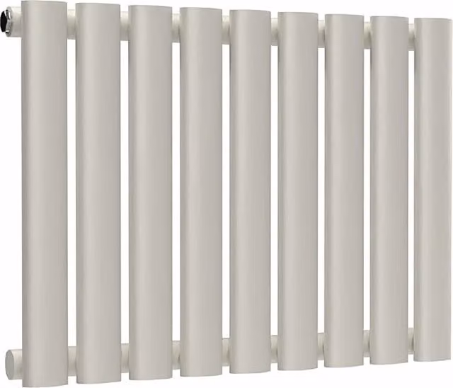 Lux Heat Oval Horizontal Single Steel Radiator in White, W: 54.0 cm, H: 40.0 cm