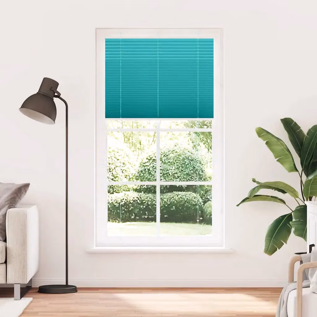Berkfield Home Single Pleat Petrol Green Polyester Semi-Transparent Blind, W: 105 cm, H: 200 cm – 2