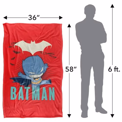 Warner Bros. DC Super Friends Batman Leaping Silky Touch Super Soft Fleece Throw Blanket for Children, Multicolour, W: 91.44 cm x L: 147 cm – 3