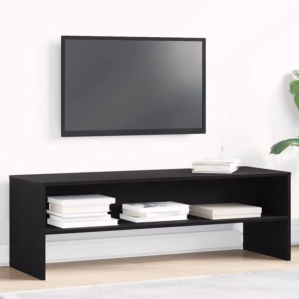 Berkfield Home Black Oak TV Cabinet in Matt MDF, W/D/H: 120 x 40 x 40 cm – 2