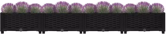 Berkfield Home Black Polypropylene Raised Bed W: 160 cm, D: 40 cm, H: 23 cm