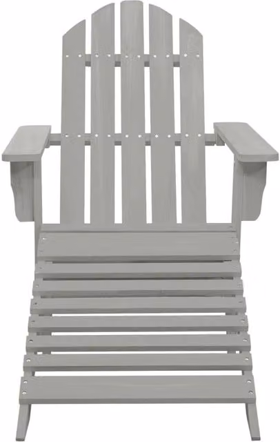 Berkfield Home Garden Chair with Ottoman in Wood Grey