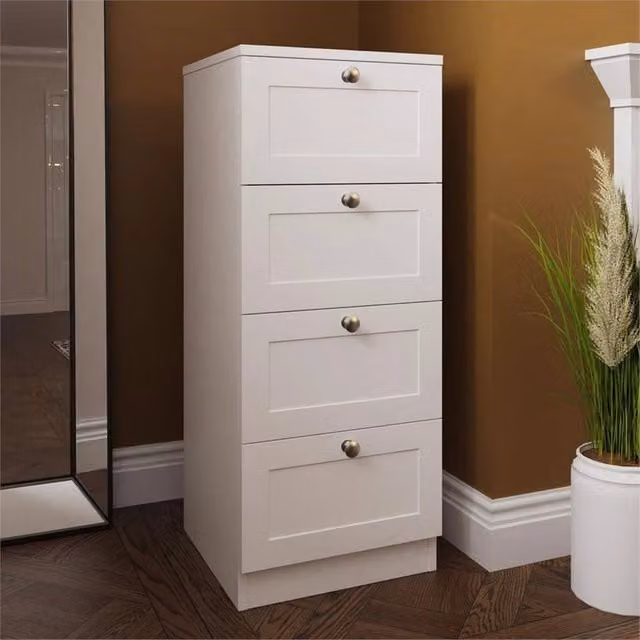 SPETLEK Modern Matt White Chest of 4 Drawers – 1