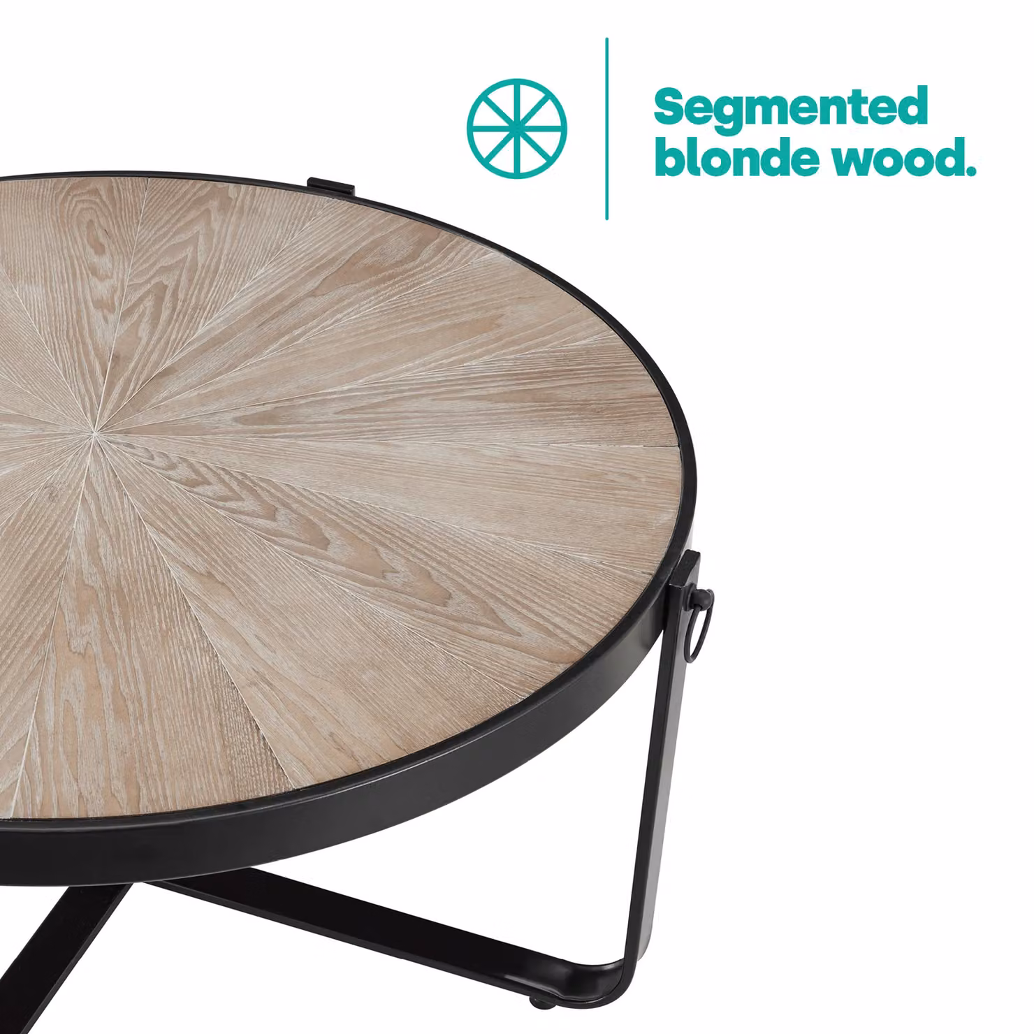 LIVIVO Kori Manchurian Ash Coffee Table with Industrial Metal Frame in Light Oak, W/D/H: 80 x 40 x 40 cm – 5