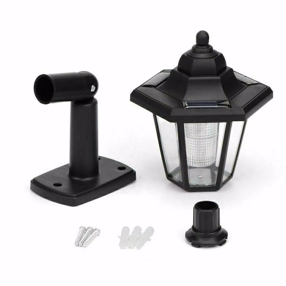 Kelvenix Set of 4 Solar Powered LED Wall Lanterns in Black with Warm White Light – 4