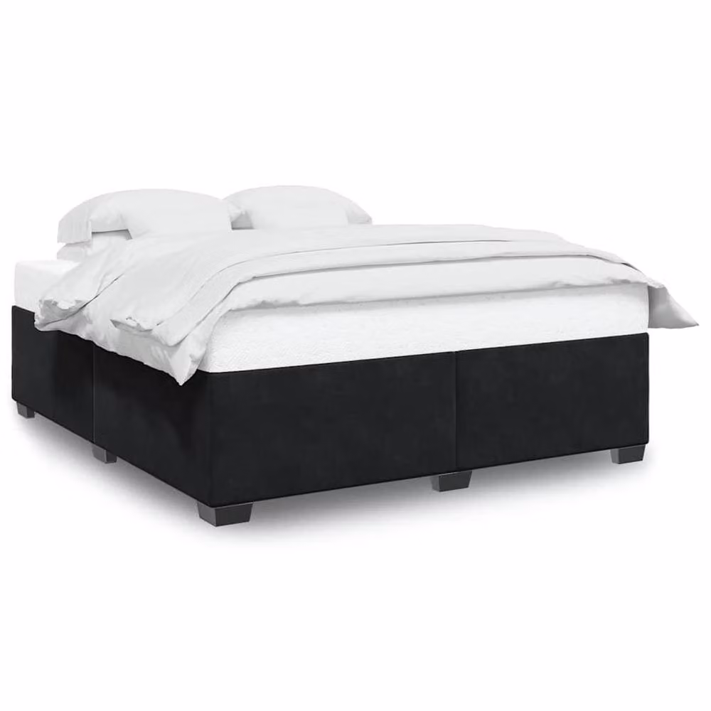 Berkfield Home Soft Velvet Bed Frame in Black, Super King Size – 3