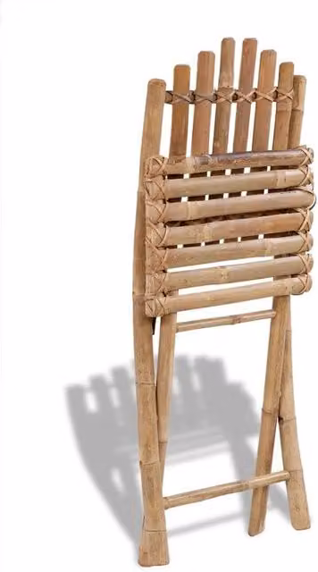 Berkfield Home Set of 2 Brown Bamboo Folding Garden Chairs