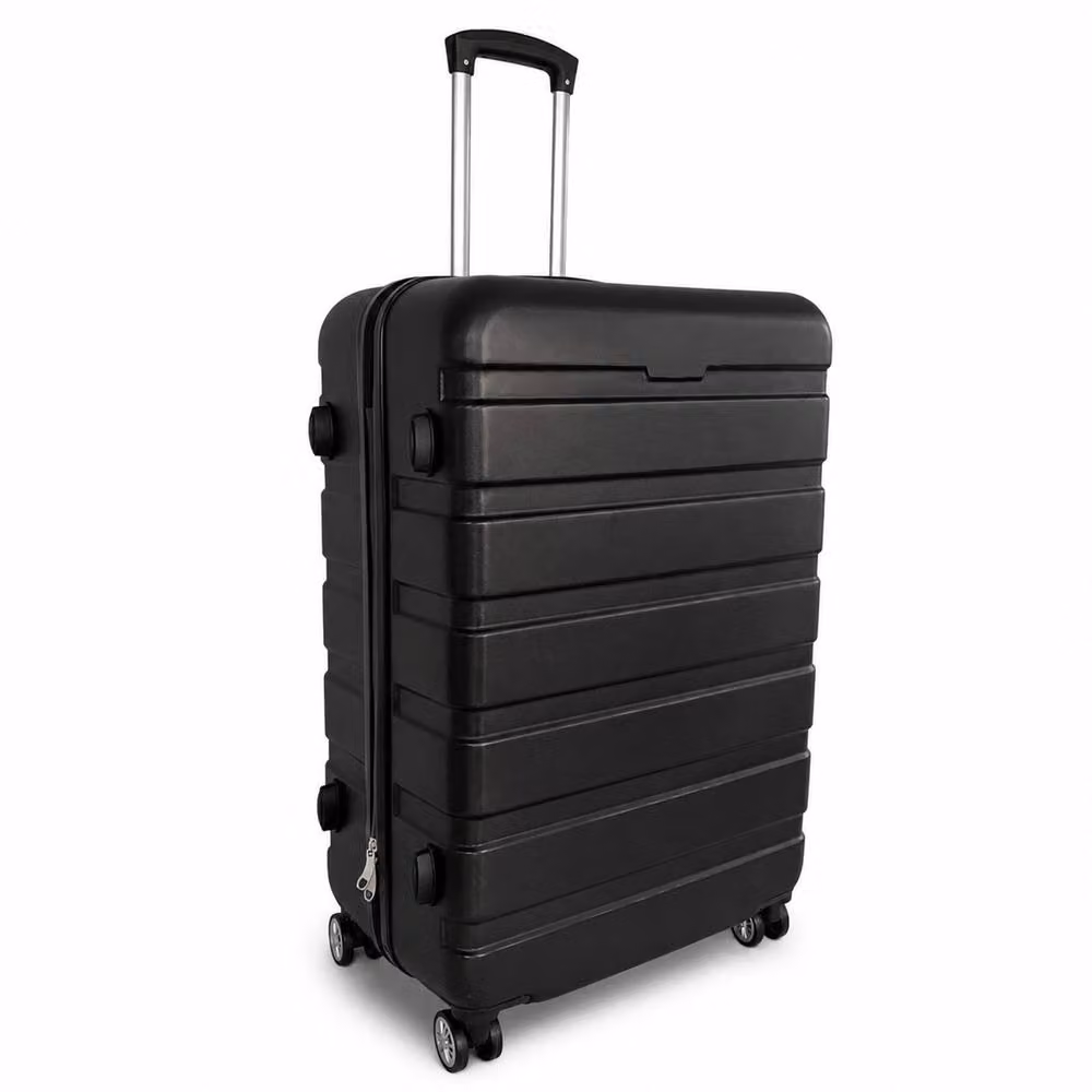 Oypla 3-Piece Hard Shell ABS Luggage Suitcase Set in Black – 2