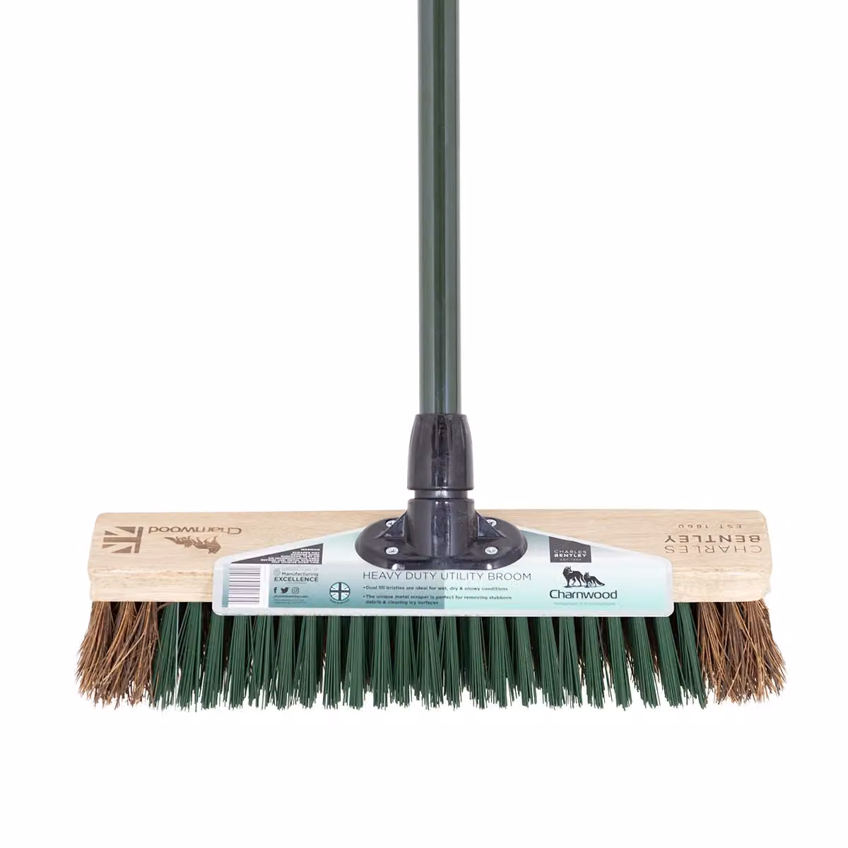 Charles Bentley Charnwood 16 inch Utility Broom with Scraper, Brown and Multicolour, H x W x D: 141 x 40 x 1.38 cm – 2