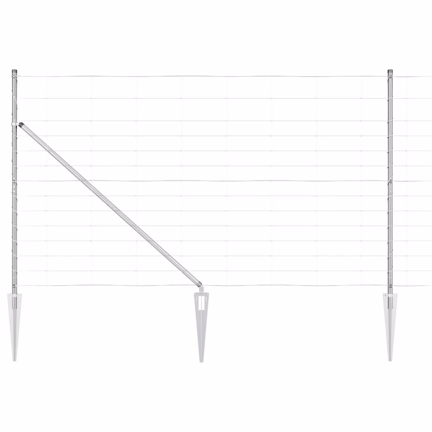 Berkfield Home Field Fence Galvanised Steel in Silver, H 140 cm x W 25 m – 2