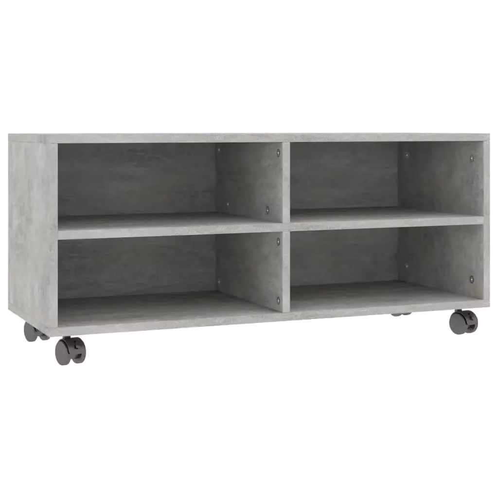 Berkfield Home Modern TV Cabinet in Concrete Grey with Castors, W/D/H: 90 x 35 x 35 cm – 2
