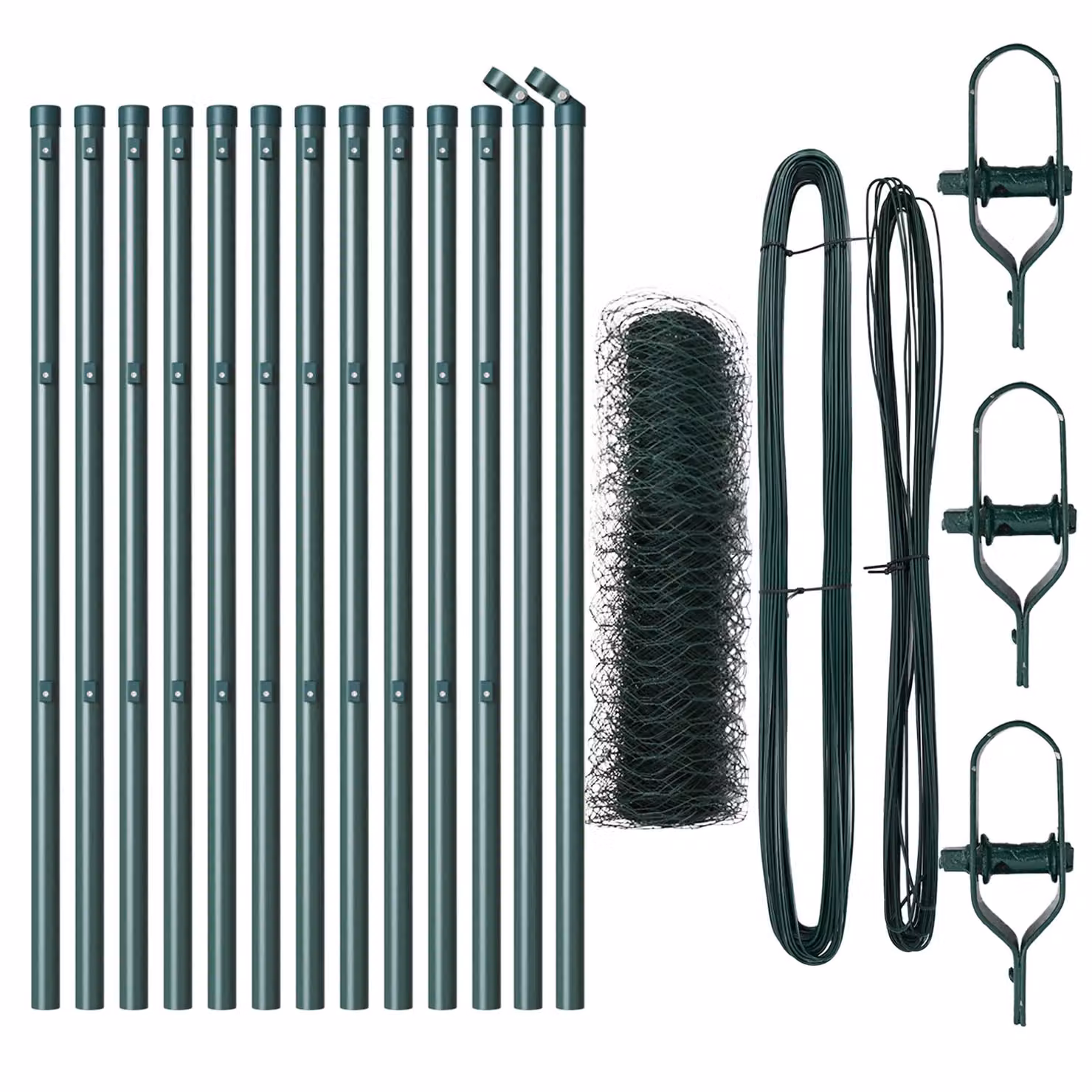 Berkfield Home Green Powder-Coated Steel Hexagon Wire Mesh Fence, H: 0.8 m x L: 25 m – 2