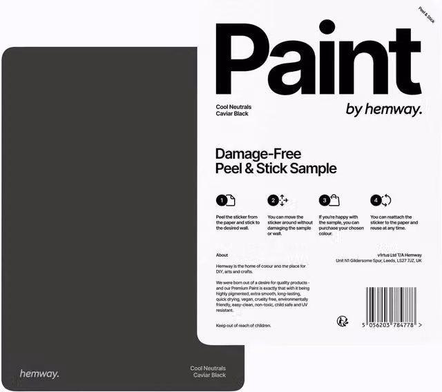 Hemway Chalk Paint A5 Sample Swatch in Caviar Black