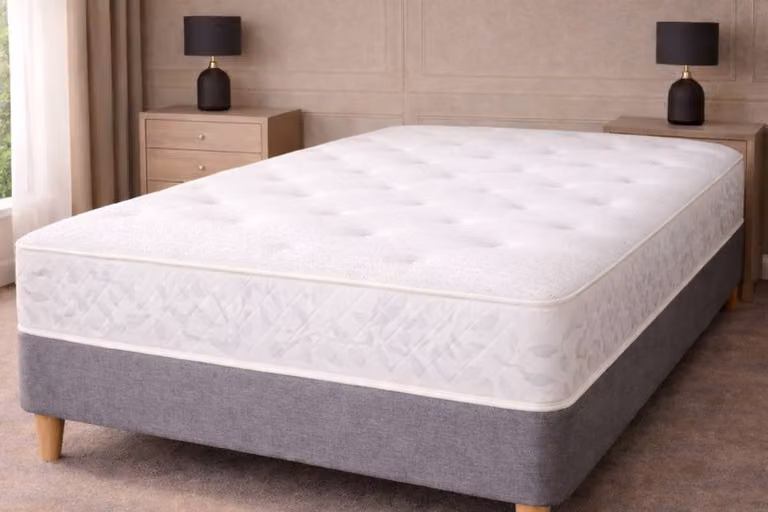 Sloomy Mayfair Naples Divan Bed Set with 54 inch Headboard in Light Brown, Single Size, W/D/H: 90 x 190 cm