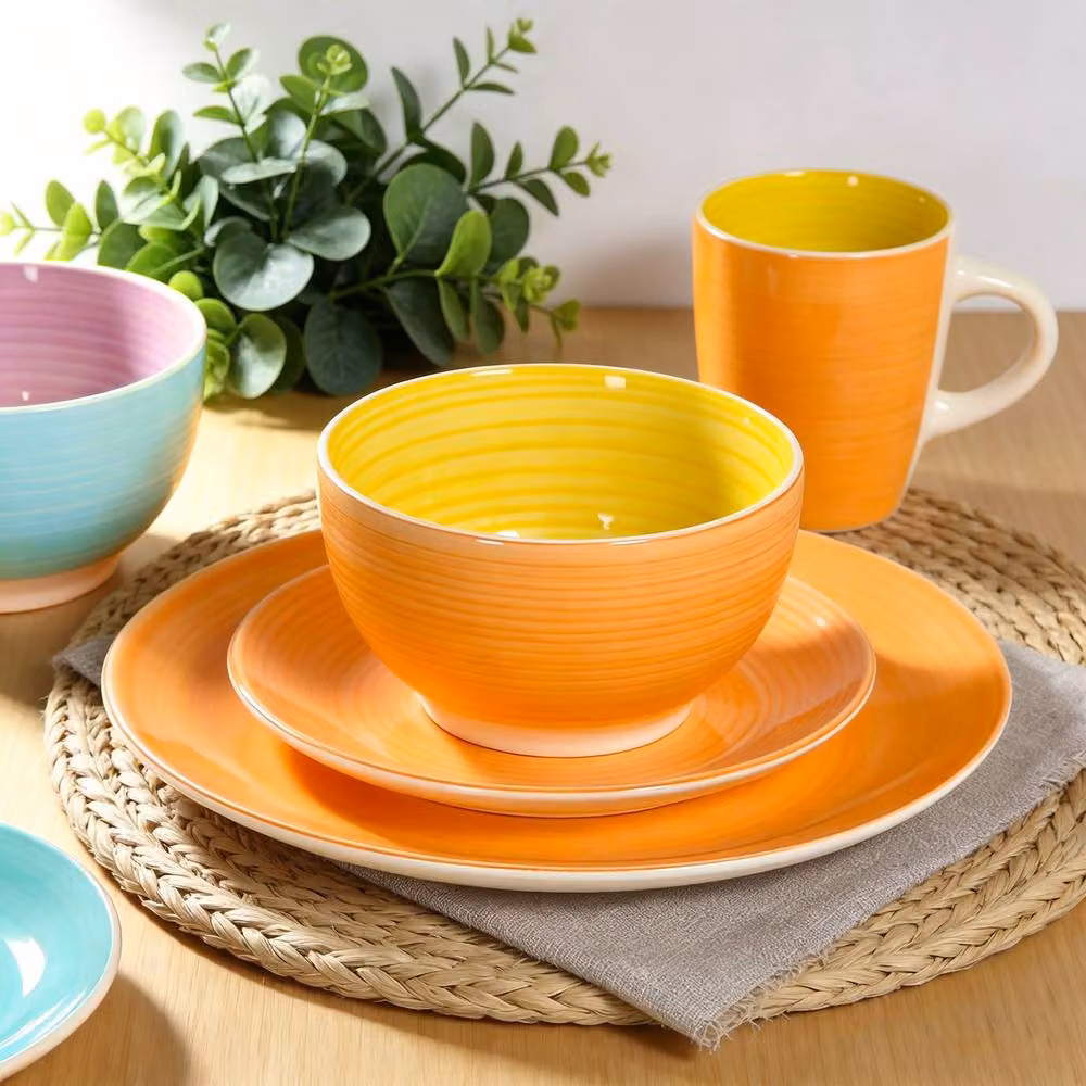 Simpa Cloud Nine Hand Painted Multicolour Stoneware 12-Piece Dinner Set – 2