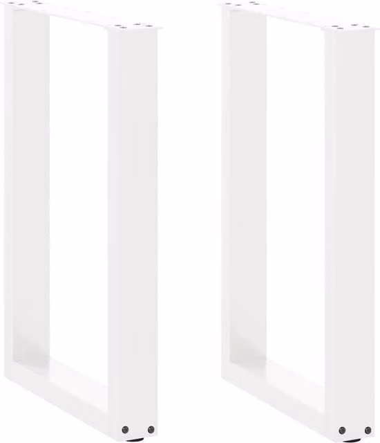 Berkfield Home U-Shaped Steel Coffee Table Legs, 2 Pieces, White, W: 50 cm, H: 72-73 cm