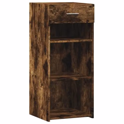 vidaXL Modern Sideboard in Brown Smoked Oak, W/D/H: 40.0 x 42.5 x 93.0 cm