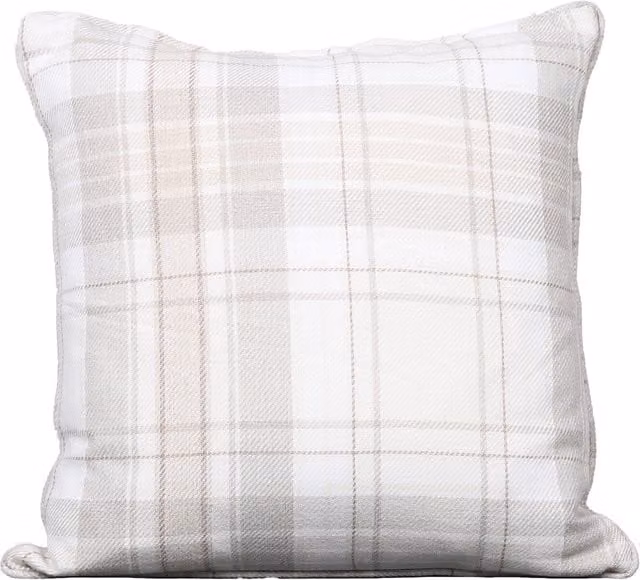 Divante Square Checked Country House Cushion in Beige