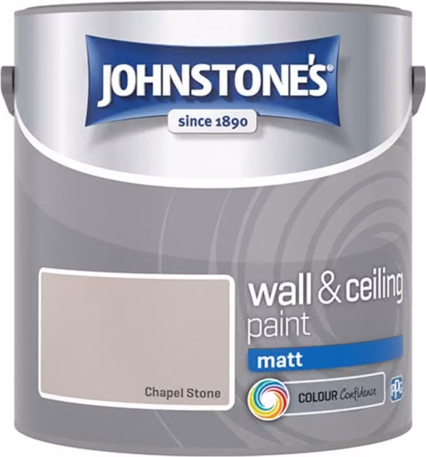Johnstones Matt Emulsion Water Based Dispersion Paint in Beige, Brown and Grey, 2.5l
