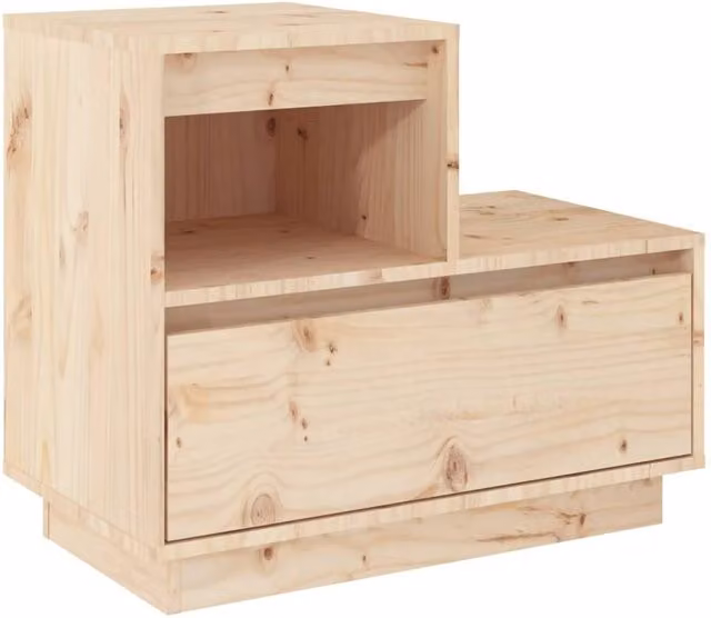 Berkfield Home Beautiful Bedside Cabinets, Set of 2, Solid Pine Wood, Light Tan, W/D/H: 60 x 34 x 51 cm